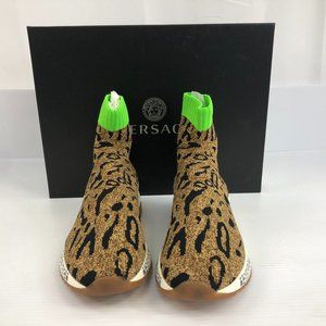 VERSACE Printed Sock Sneakers In Brown